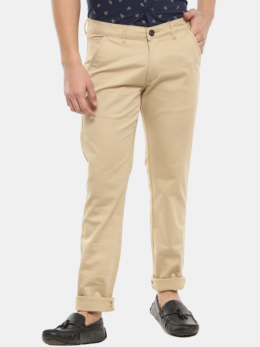 

V-Mart Men Beige Slim Fit Chinos Trousers