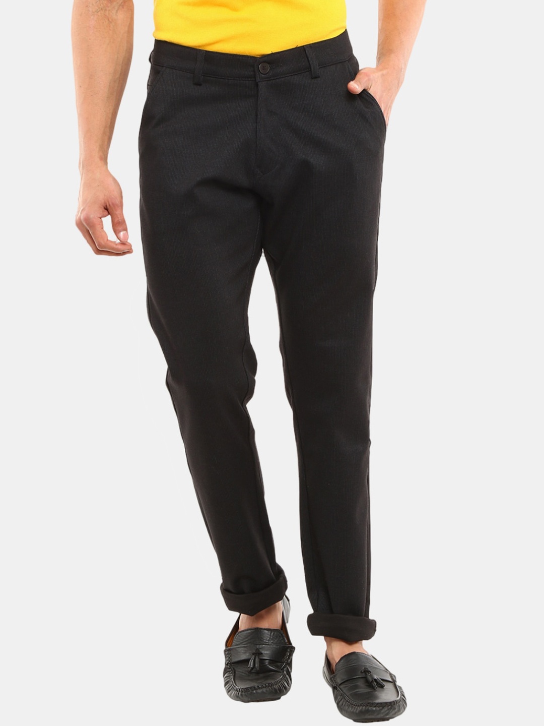 

V-Mart Men Black Slim Fit Chinos Trousers