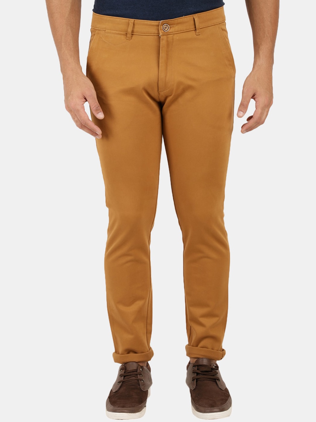 

V-Mart Men Mustard Yellow Slim Fit Trousers