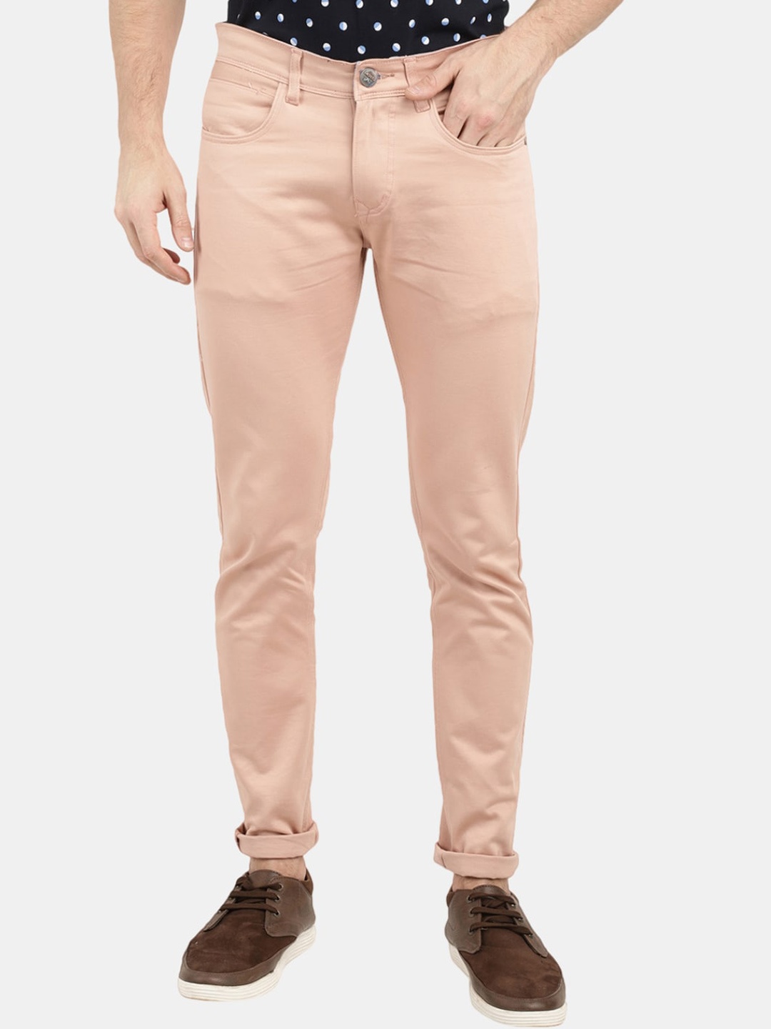 

V-Mart Men Pink Slim Fit Chinos Trousers