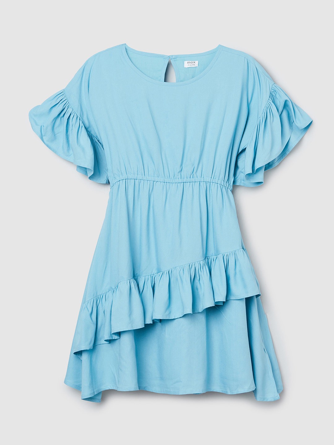 

max Green Solid Fit & Flare Dress