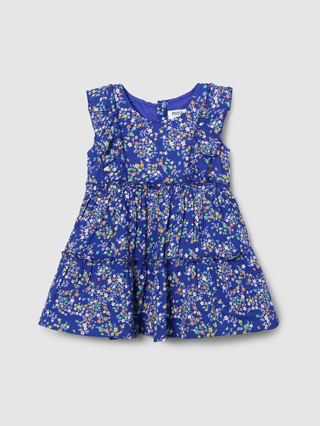 

max Blue Floral Fit & Flare Dress