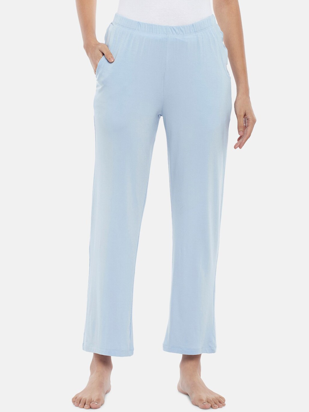 

Dreamz by Pantaloons Women Turquoise Blue Solid Lounge Pant