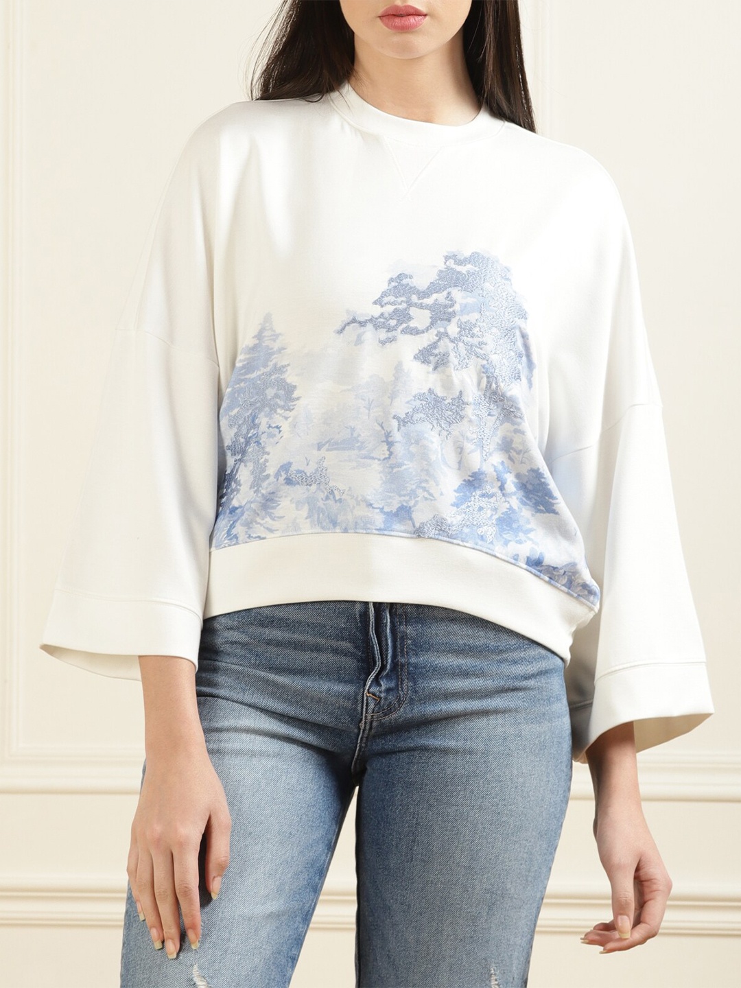 

Ted Baker Women White Printed Sweatshirt