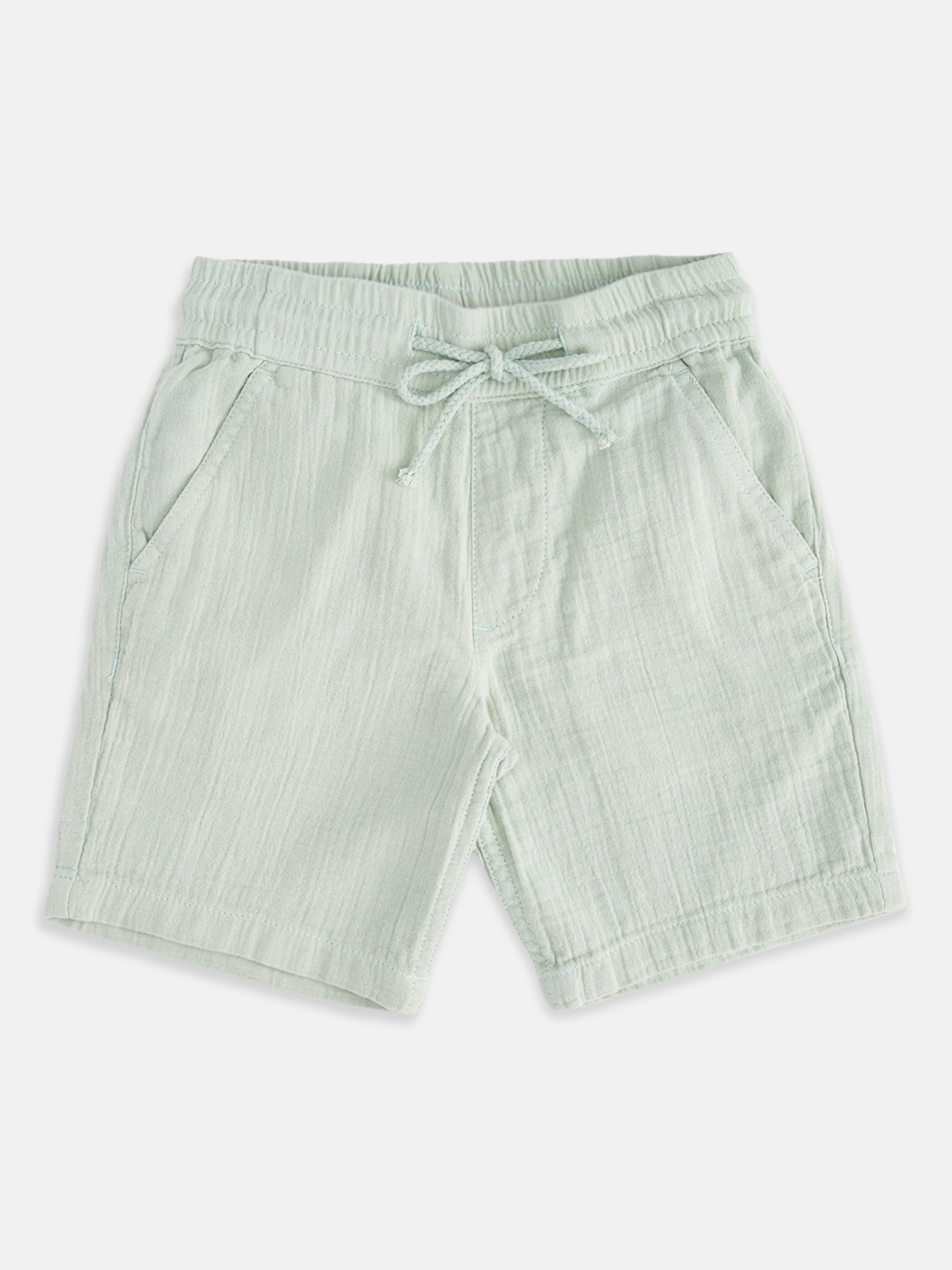 

Pantaloons Junior Boys Sea Green Solid Shorts