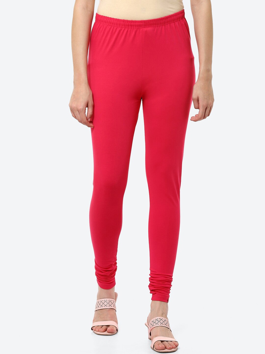 

Biba Women Fuschia Solid Churidar Length Leggings, Fuchsia