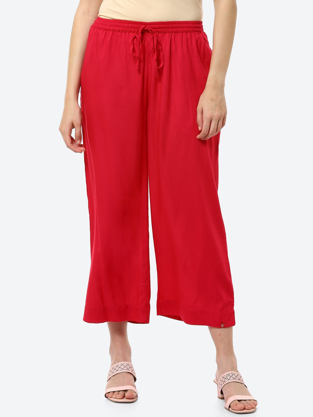 

Biba Women Fuchsia Straight Fit Culottes Trousers