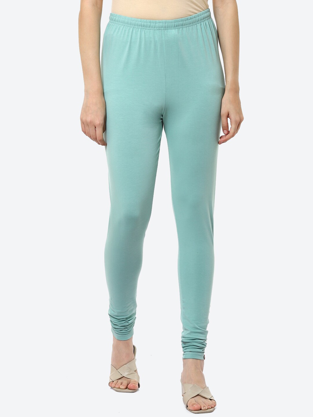 

Biba Sea Green Churidar Length Leggings, Blue