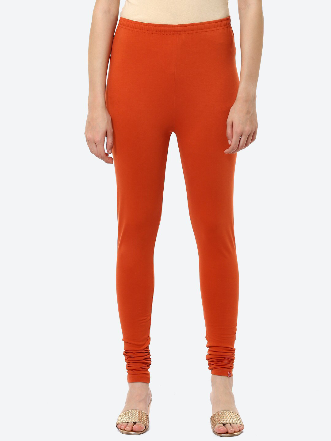 

Biba Women Orange Solid Churidar