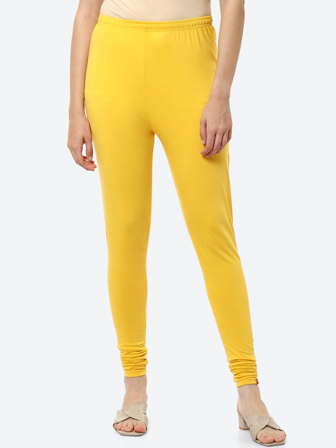 

Biba Women Yellow Solid Churidar Length Leggings