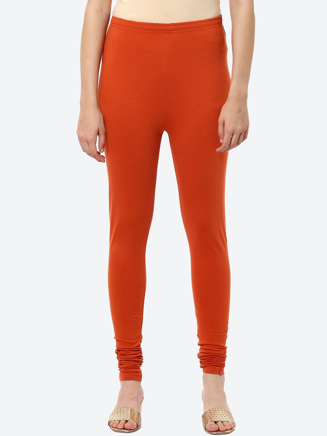 

Biba Women Orange Solid Churidar