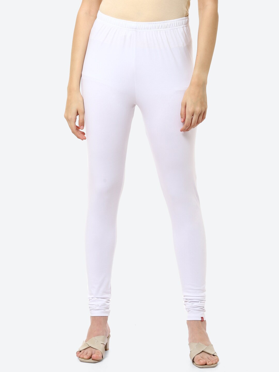 

Biba Women White Solid Churidar