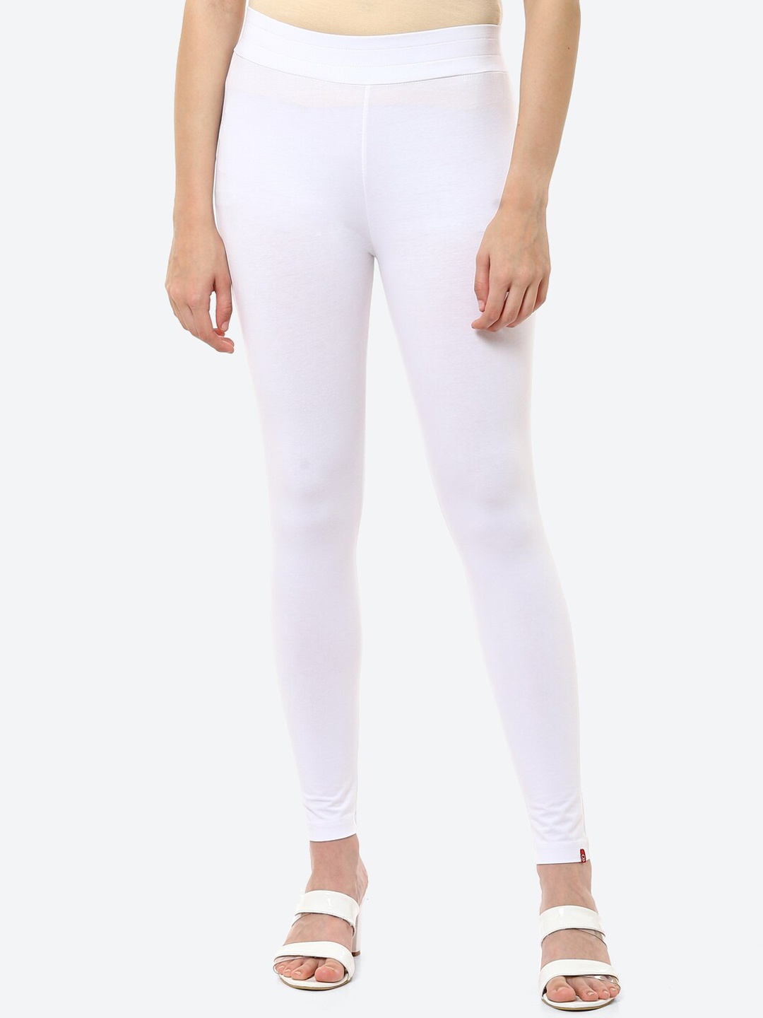 

Biba Women White Solid Cotton Ankle Length Leggings