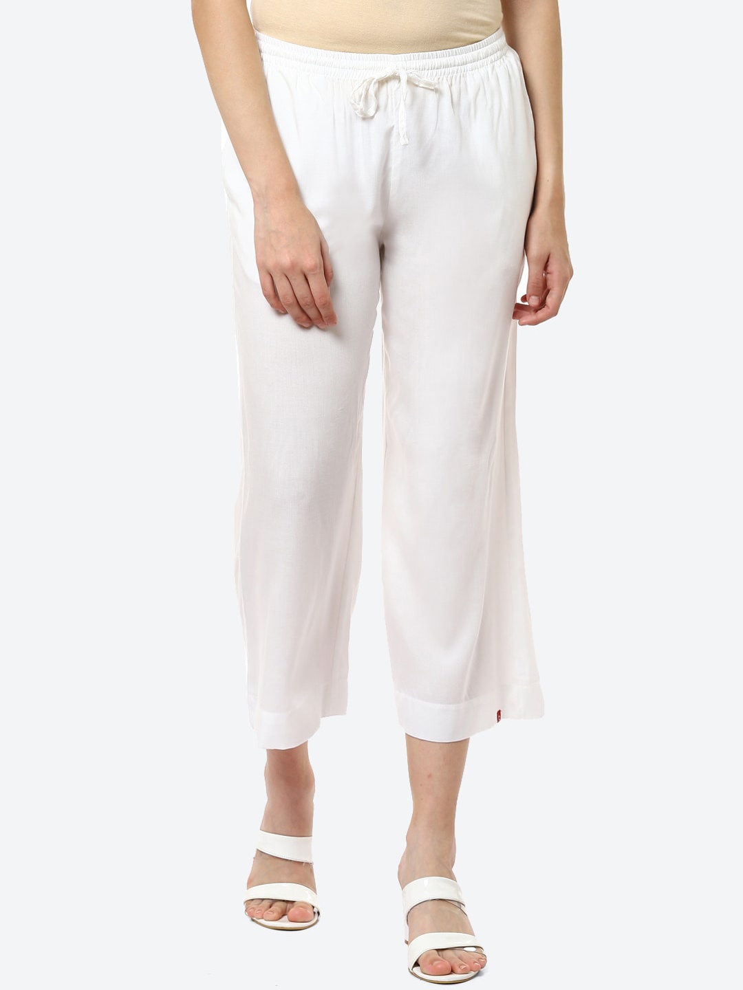 

Biba Women Off White Straight Fit Culottes Trousers