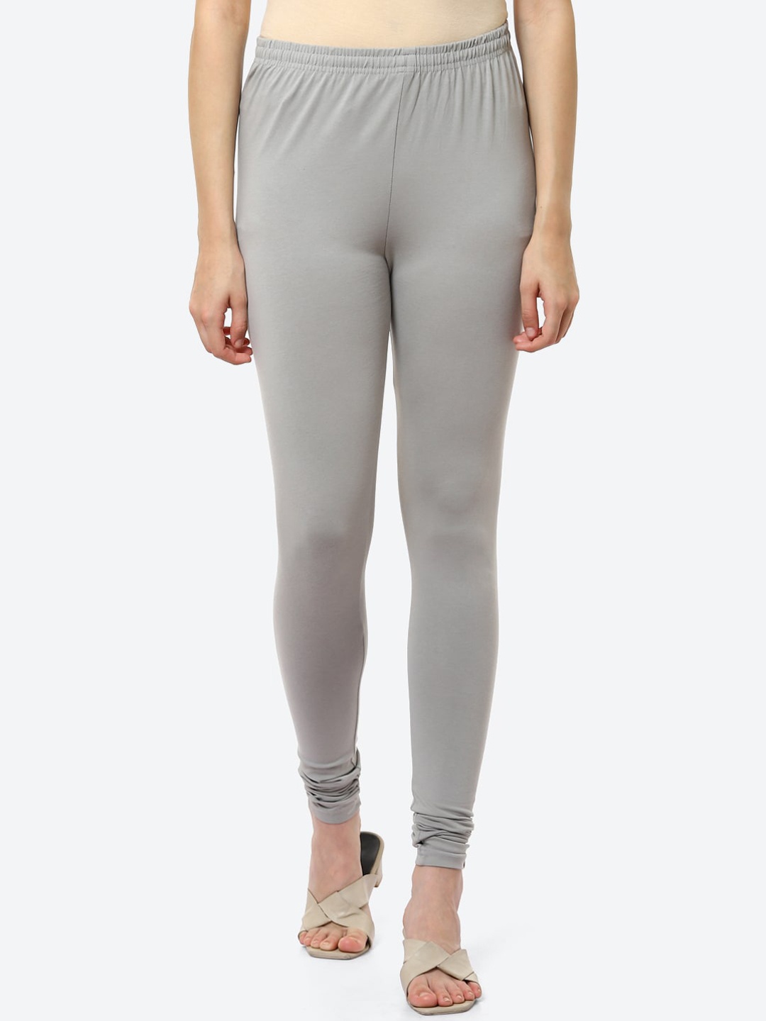 

Biba Women Grey Solid Churidar Length Leggings