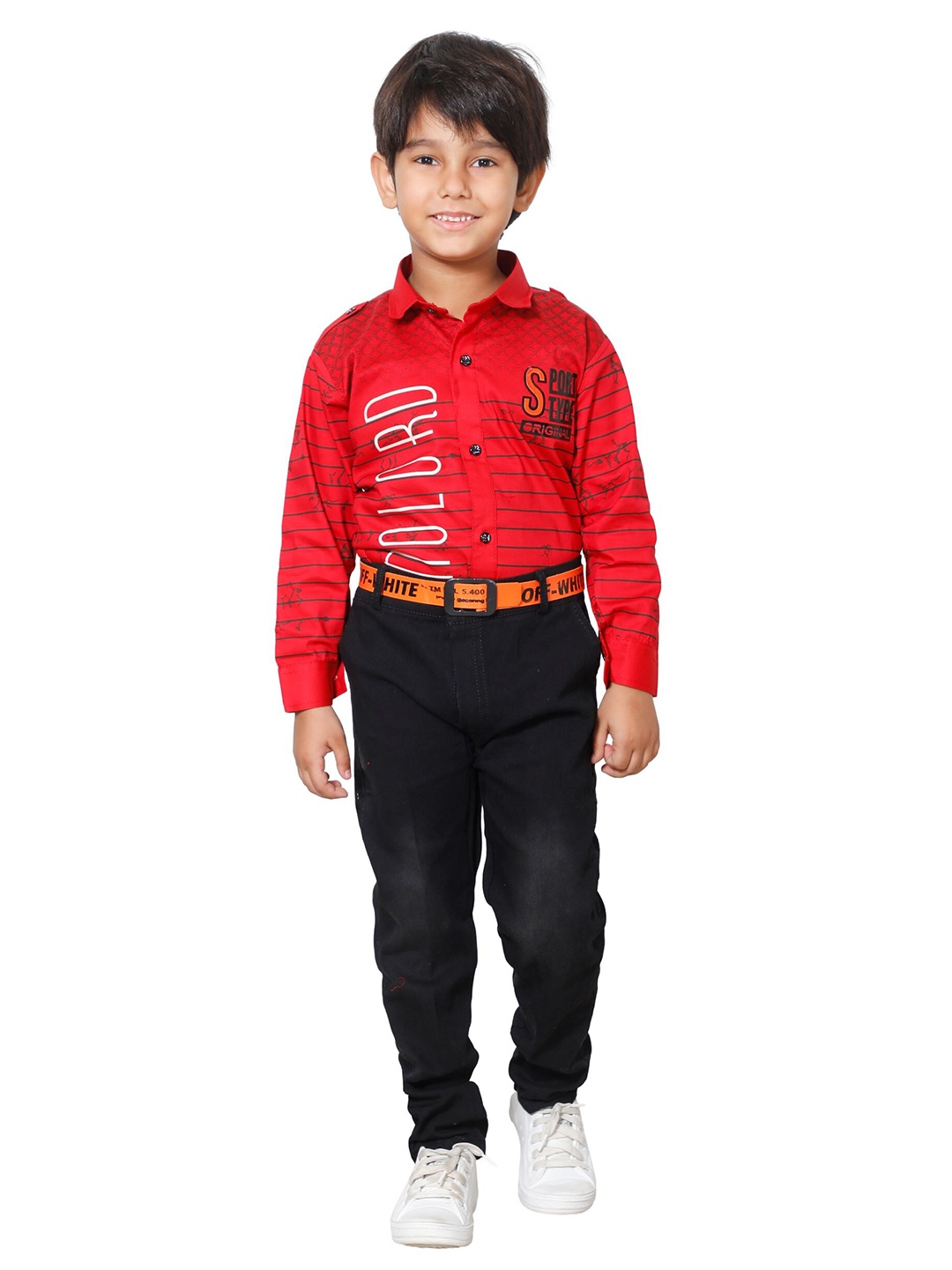 

DKGF FASHION Boys Red Shirt