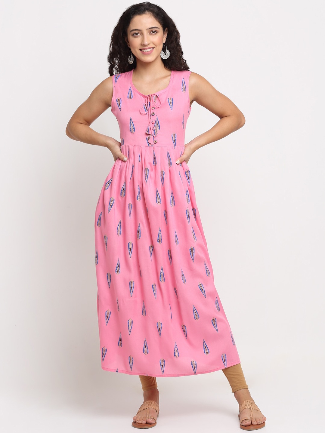

KALINI Women Pink Ethnic Motifs Printed Anarkali Kurta