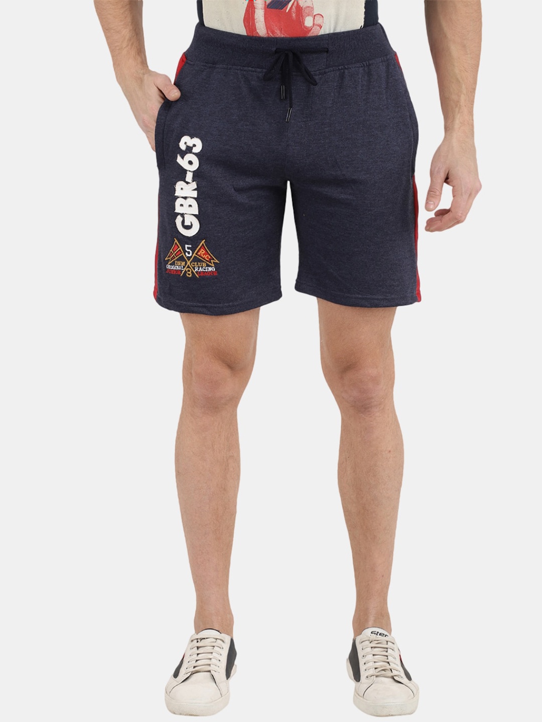 

V-Mart Men Navy Blue Typography Shorts