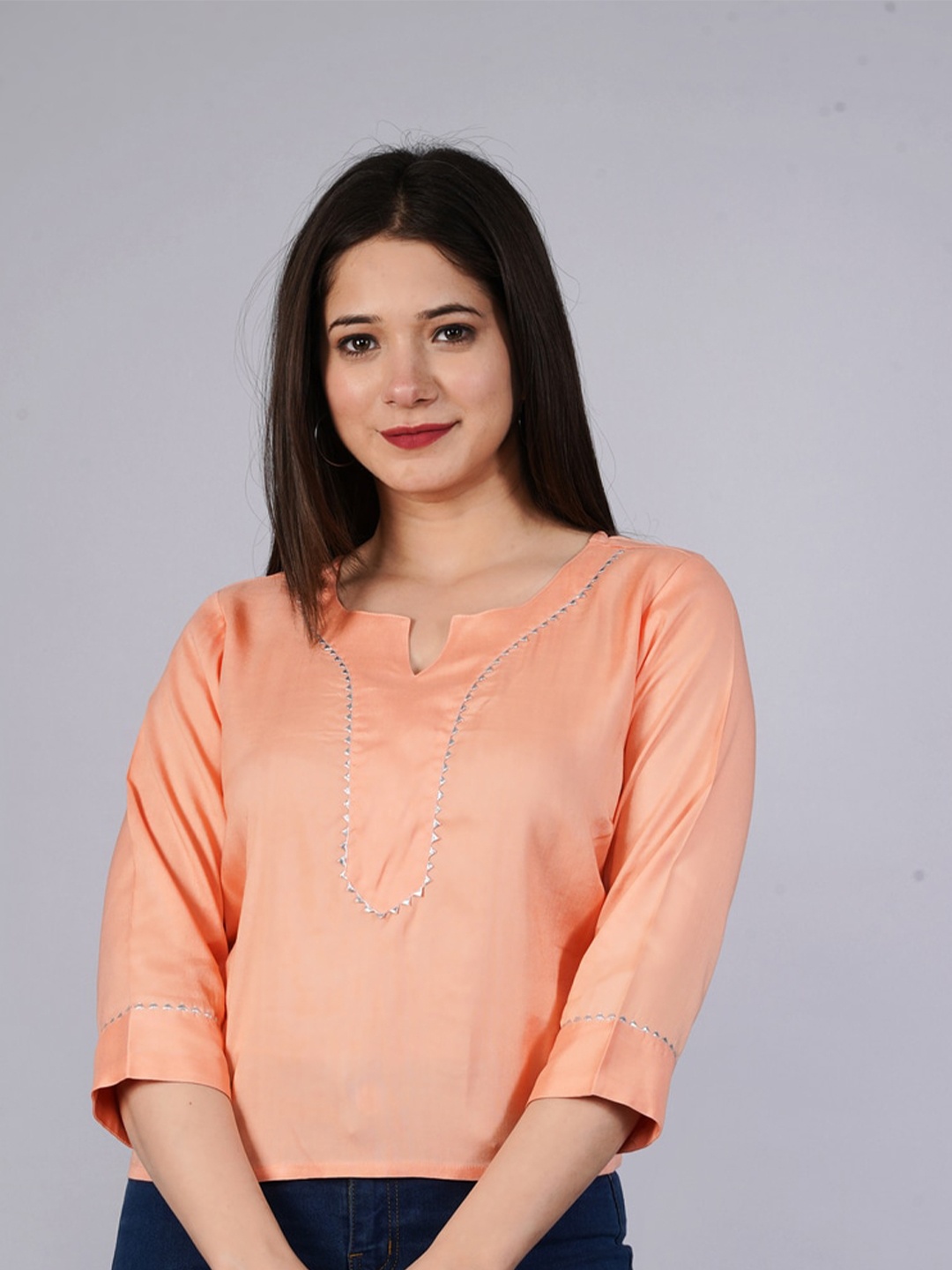 

NITVAN Orange Soild Top