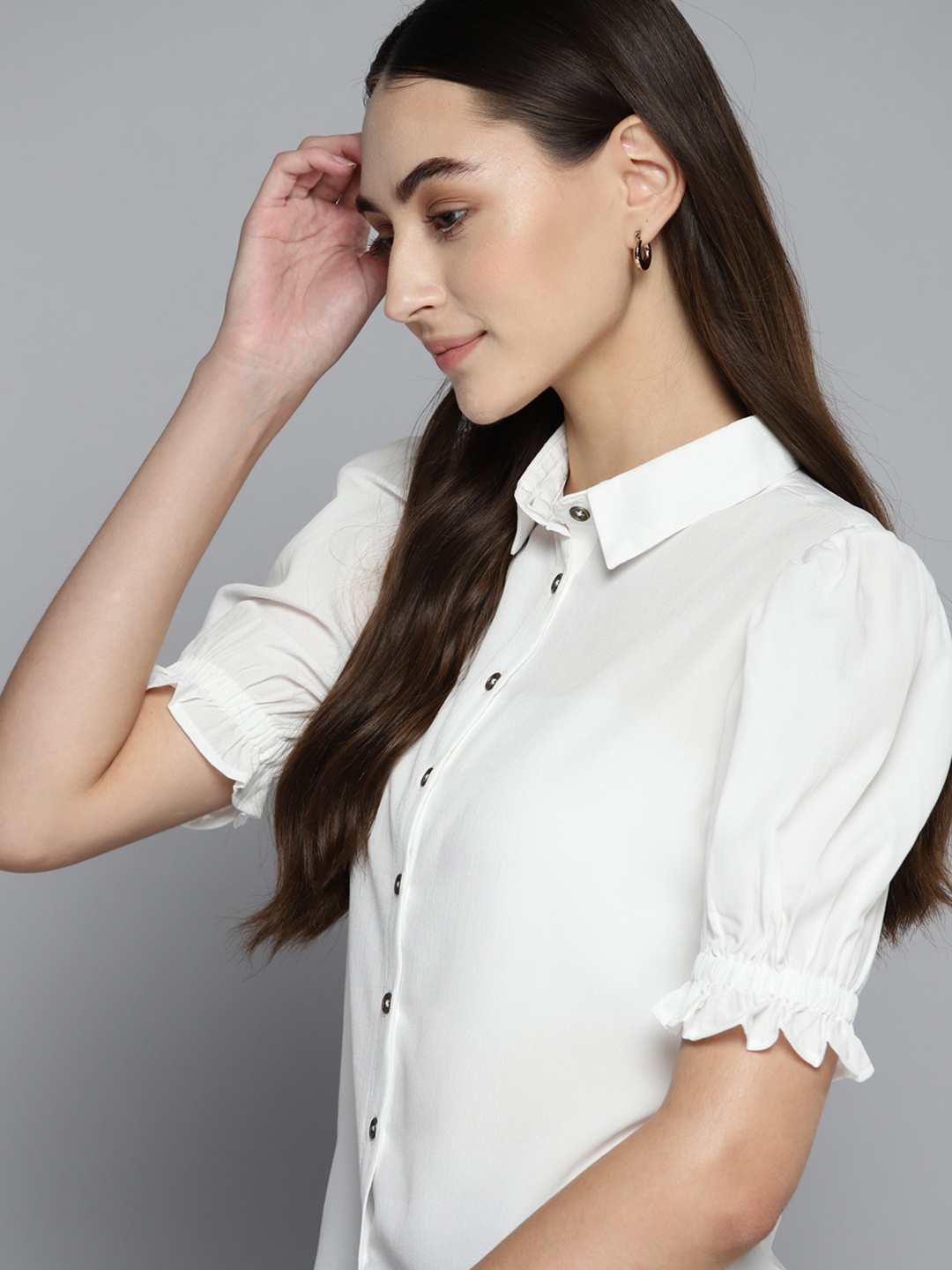 

Harvard Women White Solid Casual Shirt