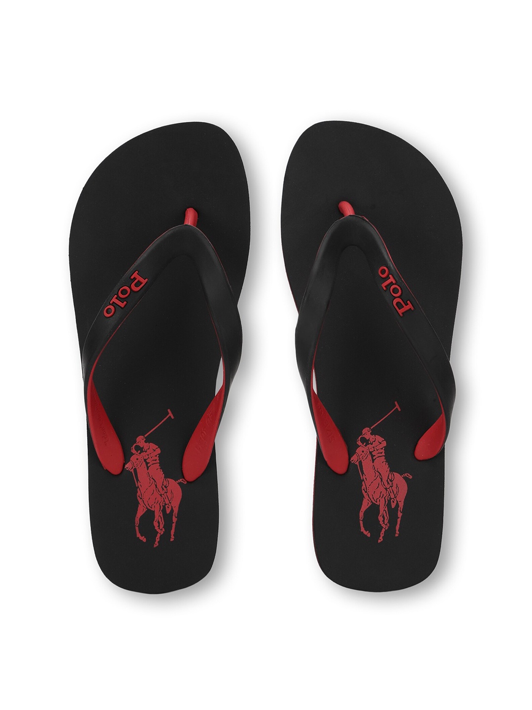 

Polo Ralph Lauren Men Black & Red Printed Thong Flip-Flops