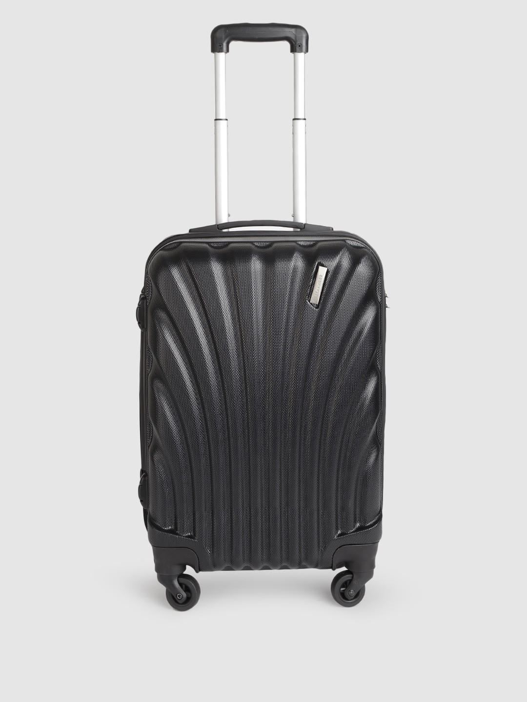 

Teakwood Leathers Wave 4 Wheels 360-Degree Rotation Hard Cabin Trolley Bag 55 CM, Black
