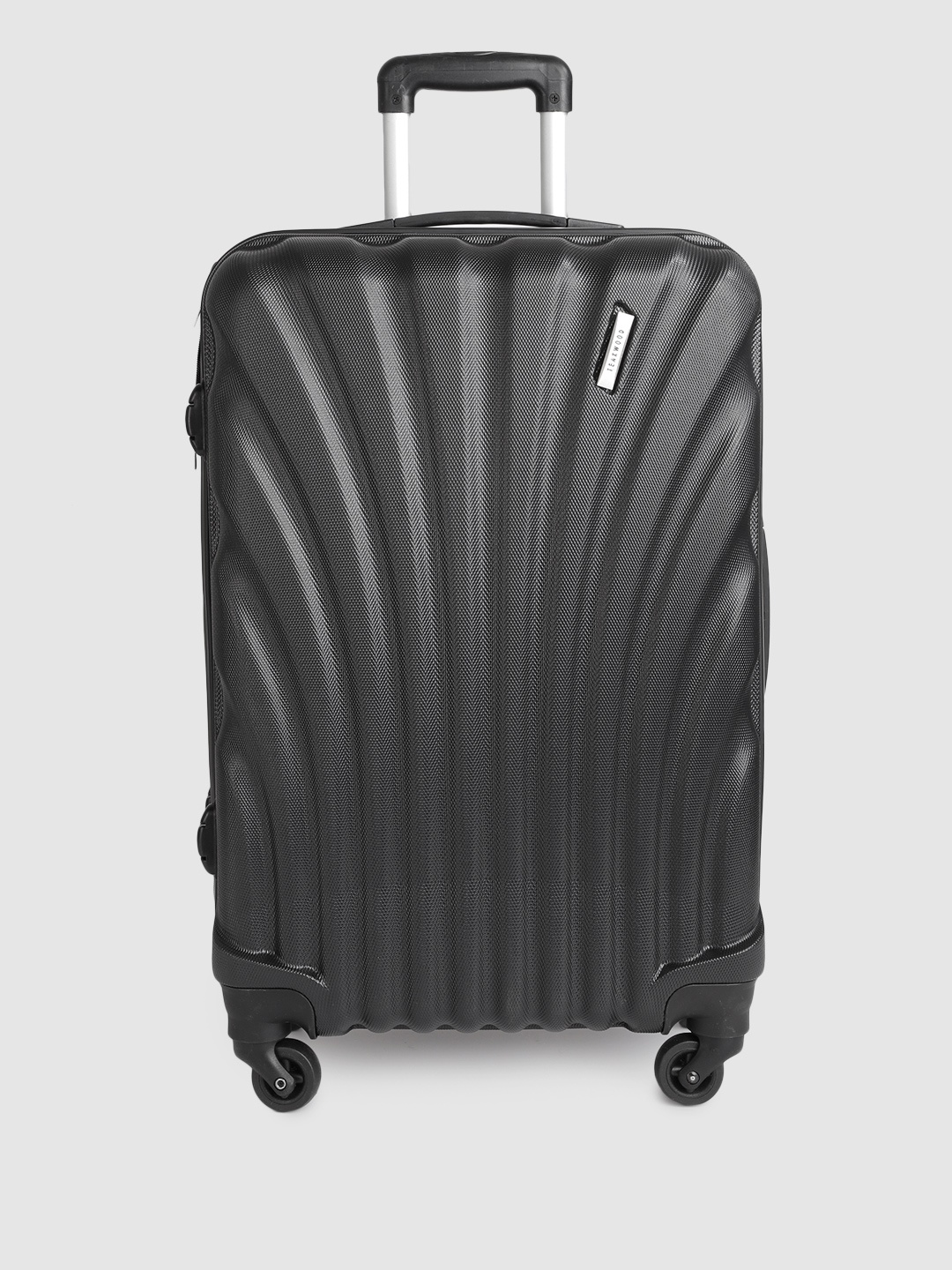 

Teakwood Leathers Wave Textured Large Hard Trolley Bag 75 CM, Black