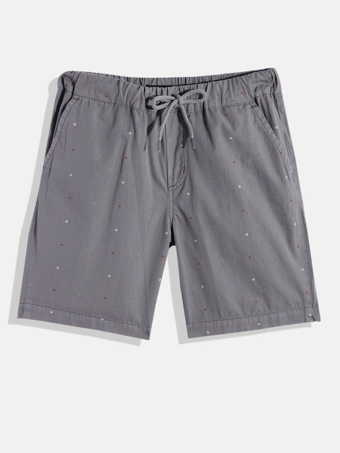 

M&H Juniors Boys Grey Printed Pure Cotton Shorts