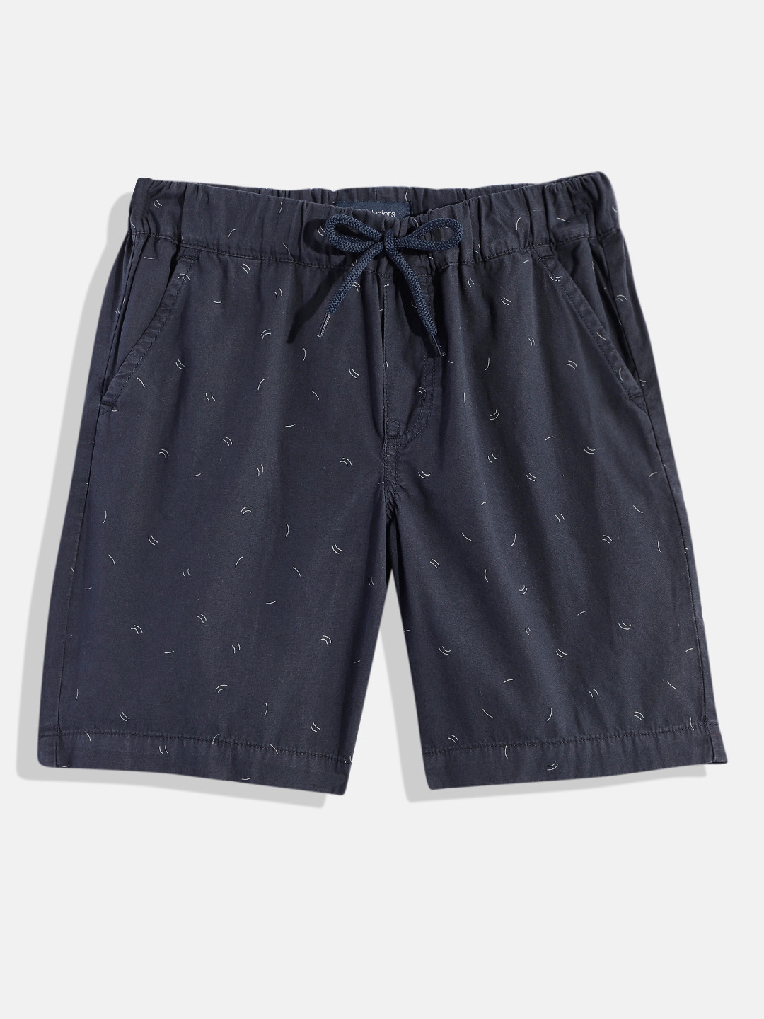 

M&H Juniors Boys Navy Blue Printed Pure Cotton Shorts
