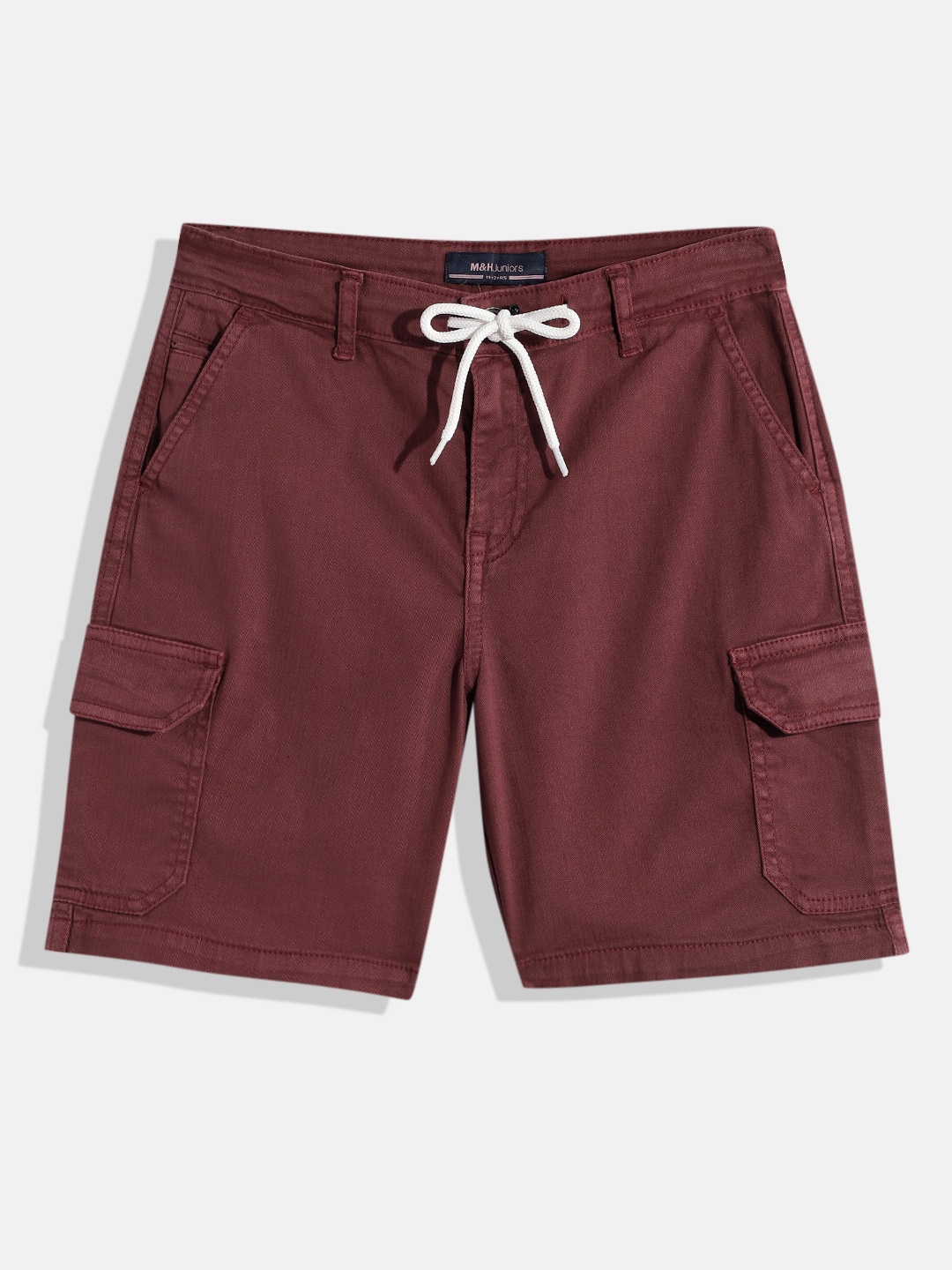

M&H Juniors Boys Red Solid Cargo Shorts
