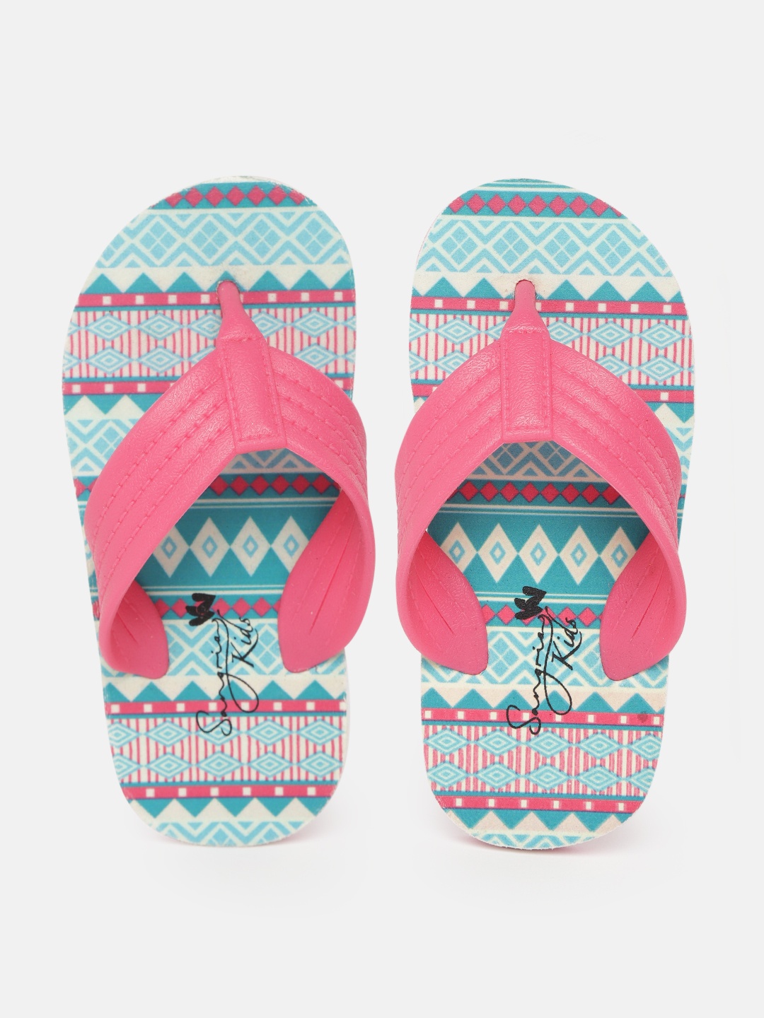 

Sangria Girls Geometric Printed Thong Flip-Flops, Pink