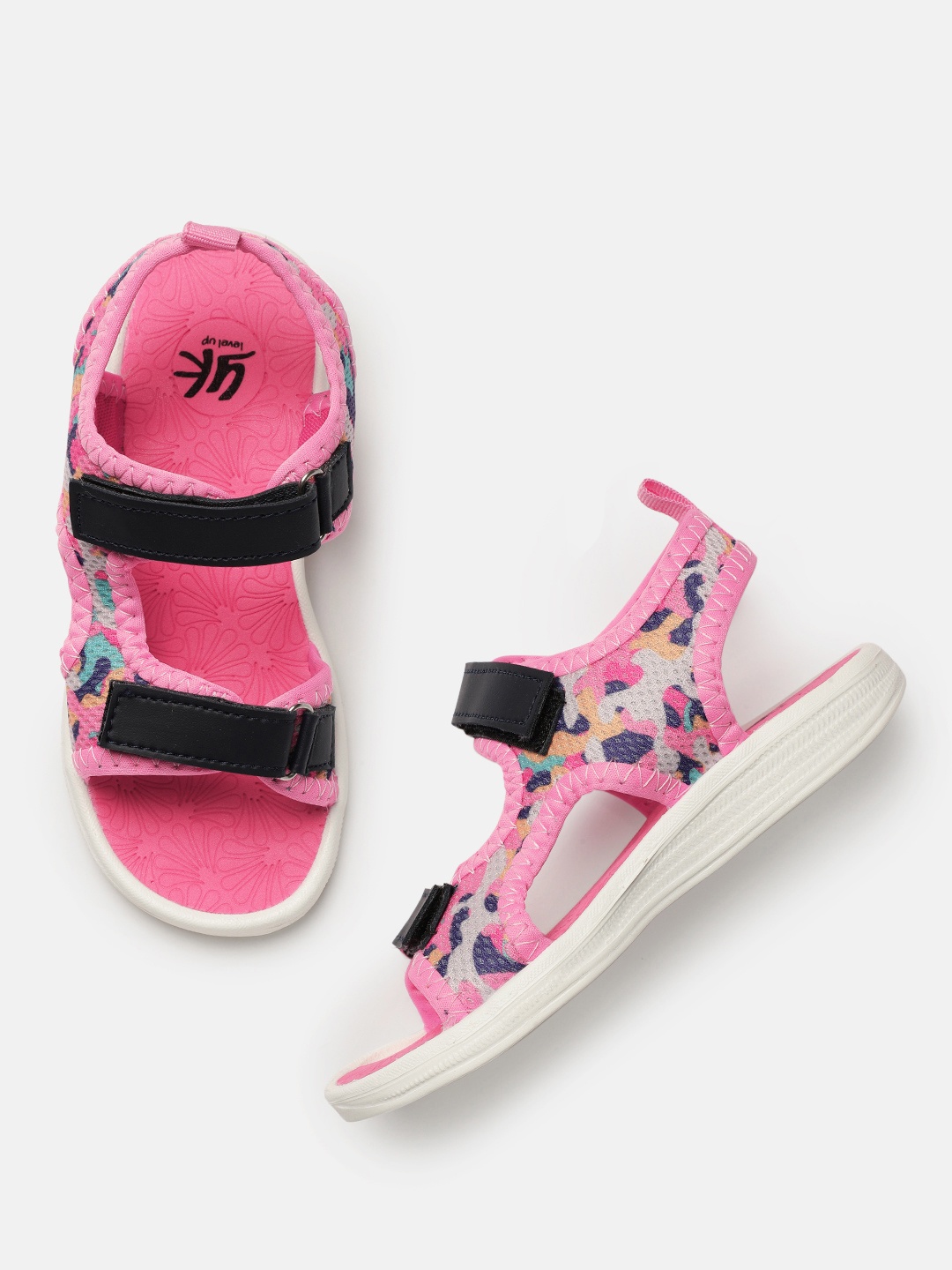

YK Girls Abstract Print Sports Sandals, Pink