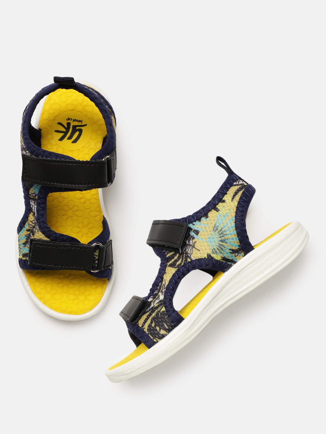 

YK Boys Conversational Print Sports Sandals, Yellow