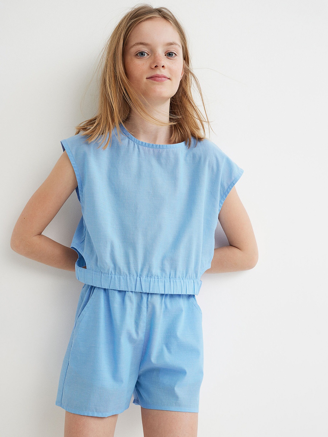 

H&M Girls Blue 2-Piece Top and Shorts Set