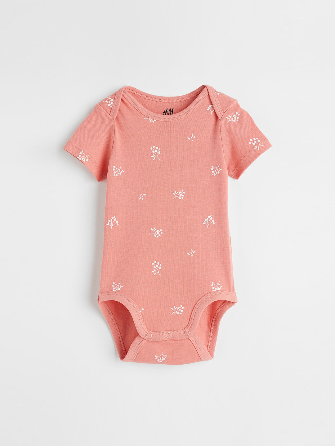 

H&M Girls Orange & White Printed Cotton Jersey Bodysuit