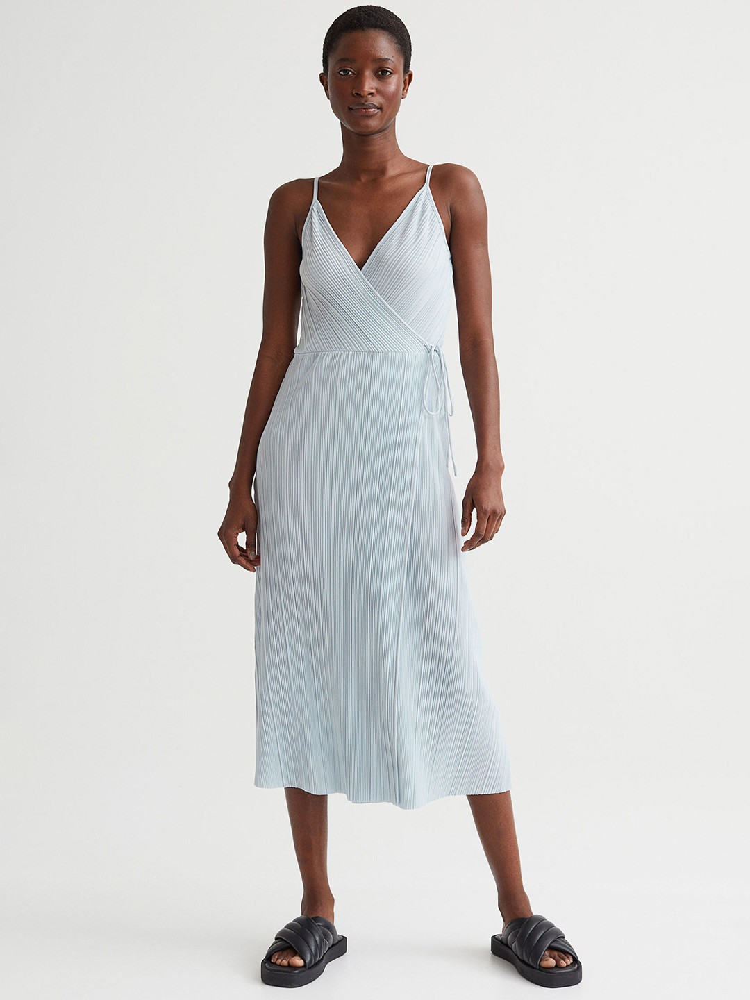 

H&M Blue Pleated Dress