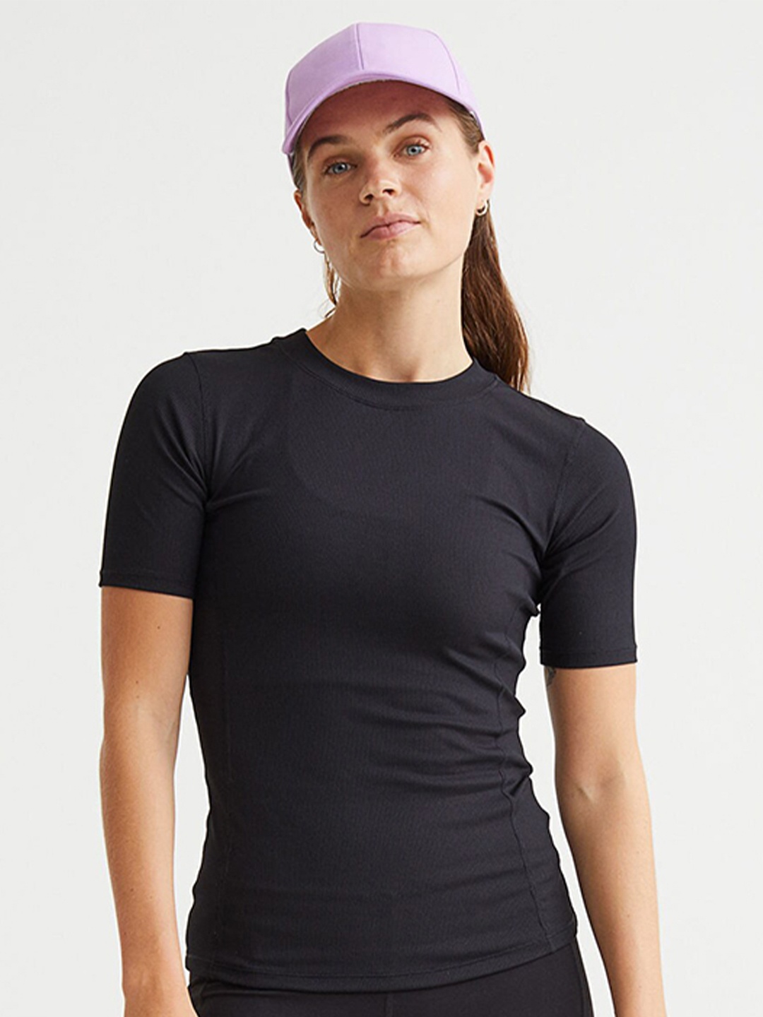 

H&M Black Ribbed Sports Top