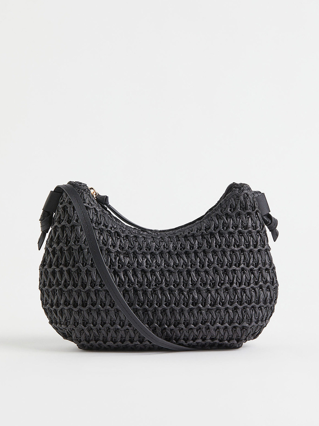 

H&M Women Black Straw Shoulder Bag