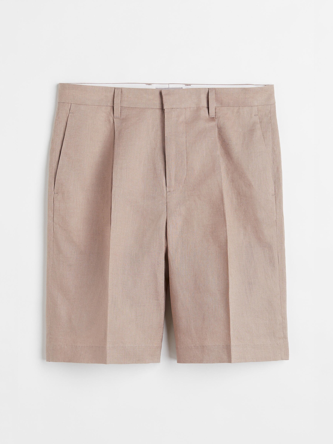 

H&M Beige Relaxed Fit Linen Shorts