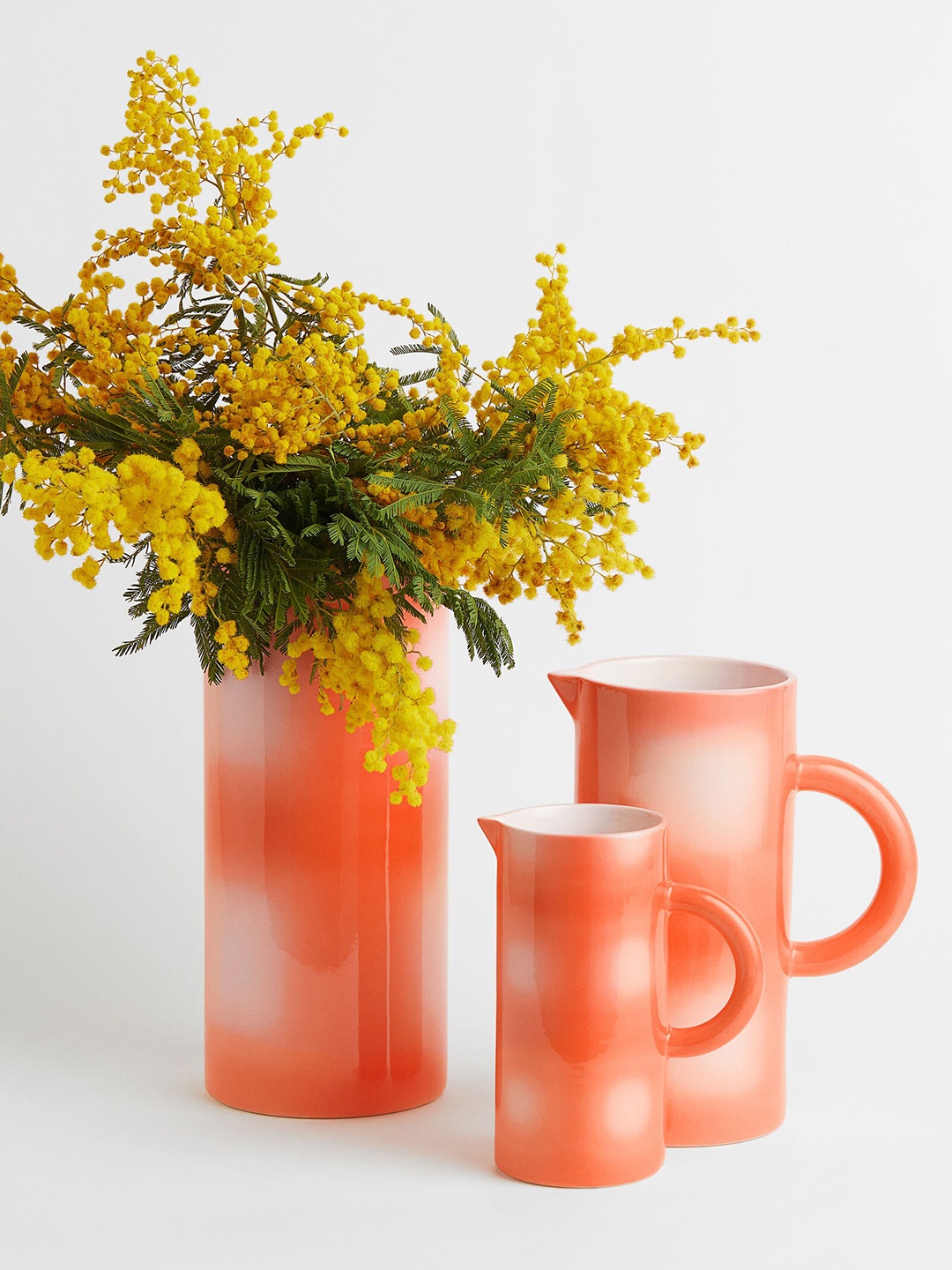 

H&M Orange Checked Earthenware Vase