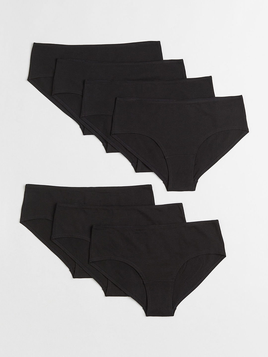 

H&M+ Women Plus Size Pack Of 7 Black Hipster Briefs