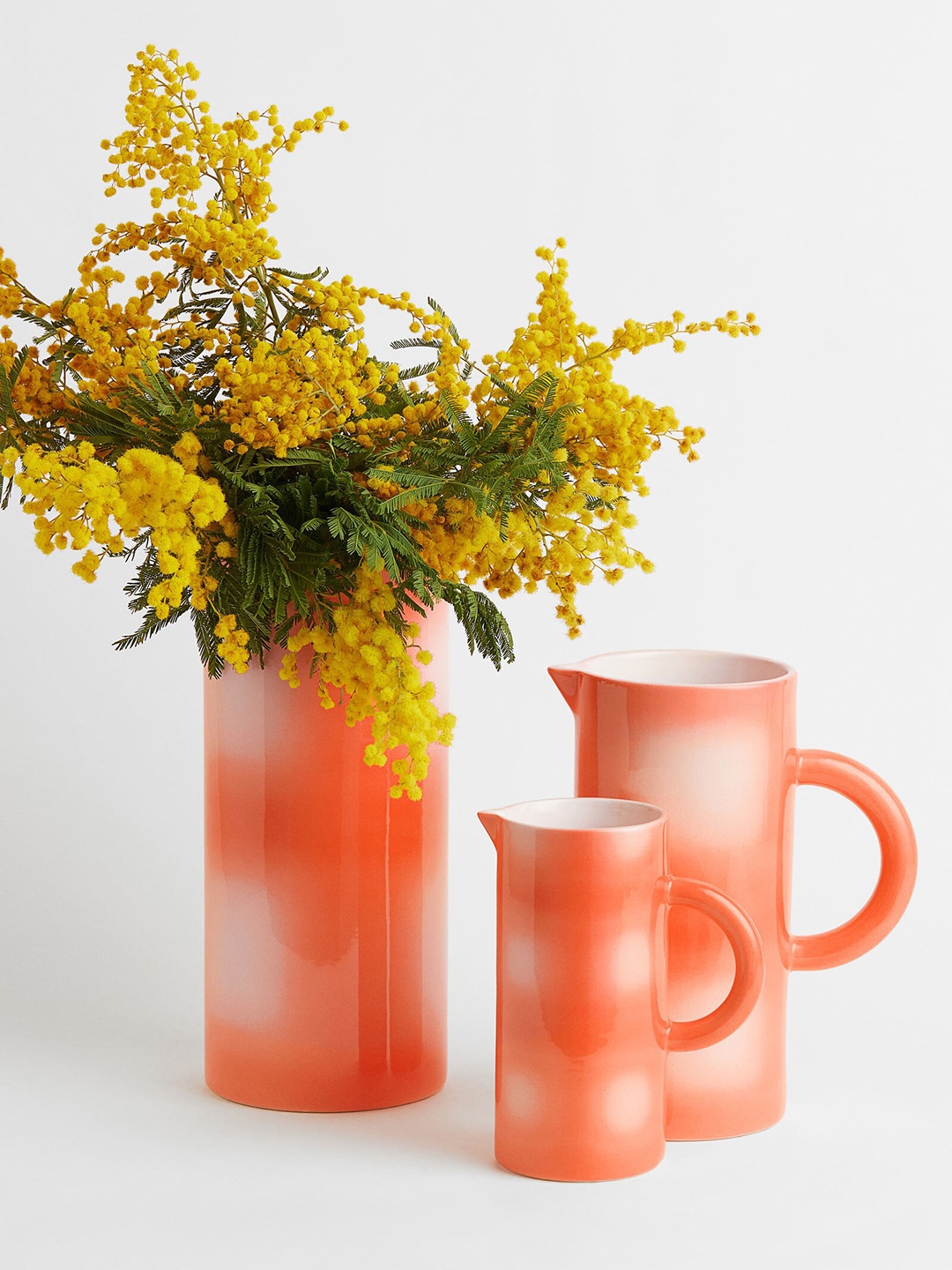 

H&M Orange & White Small Earthenware Pitcher