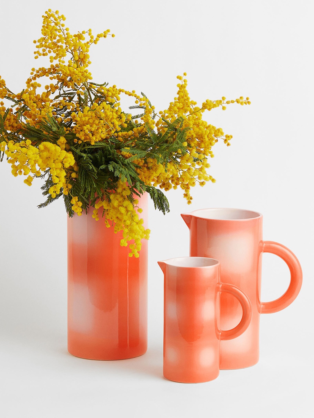 

H&M Orange & White Large Earthenware Pitcher