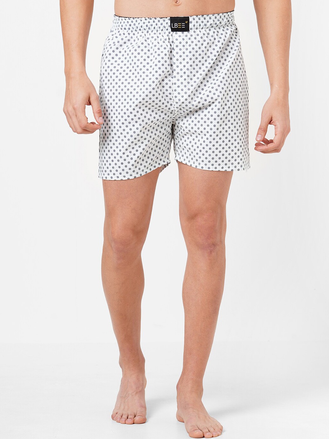 

LBEE Men White & Grey Printed Boxers MCLB00510