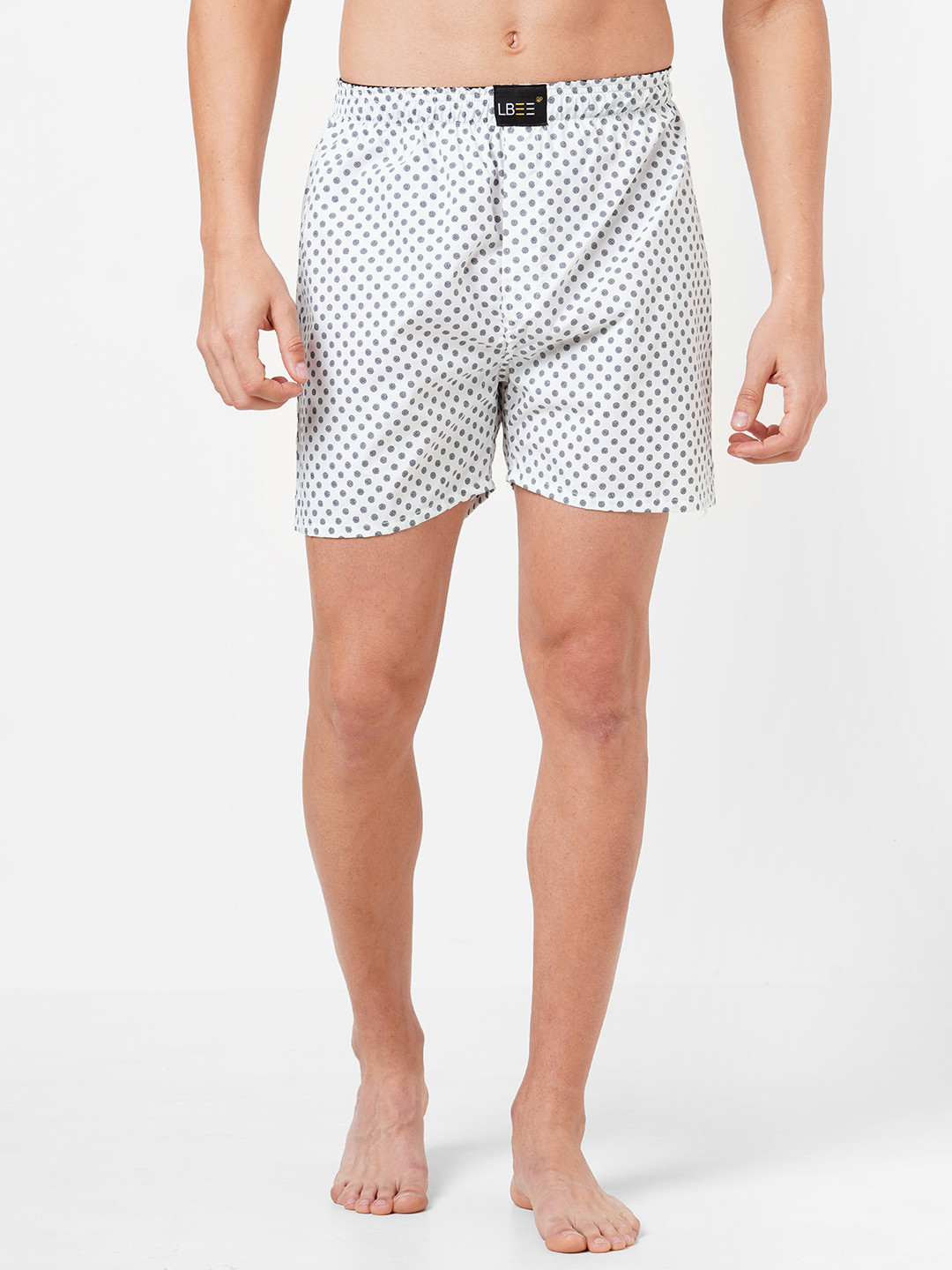 

LBEE Men White Printed Cotton Boxers