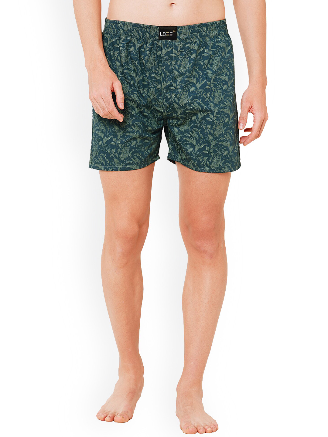 

LBEE Men Green Printed Anti Bacterial Cotton Boxer