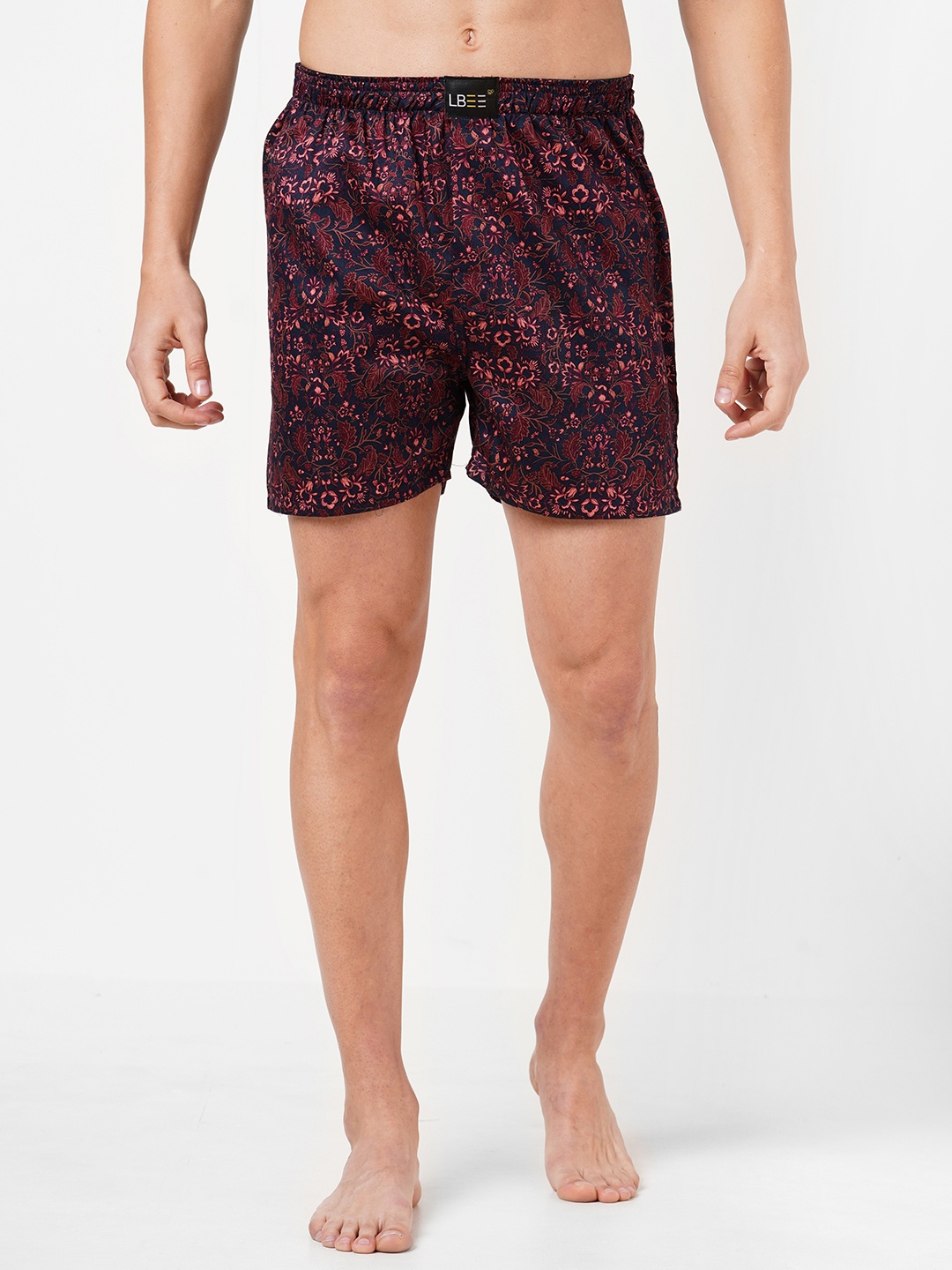 

LBEE Men Maroon Printed Anti Bacterial Cotton Boxer