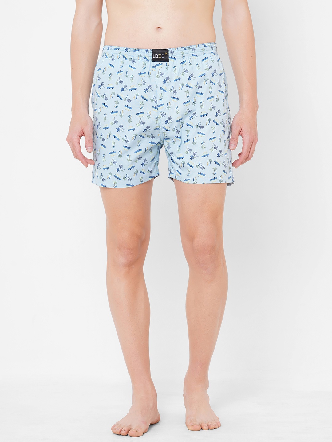 

LBEE Men Blue Printed Anti Bacterial Cotton Boxers MCLB00729CT_L