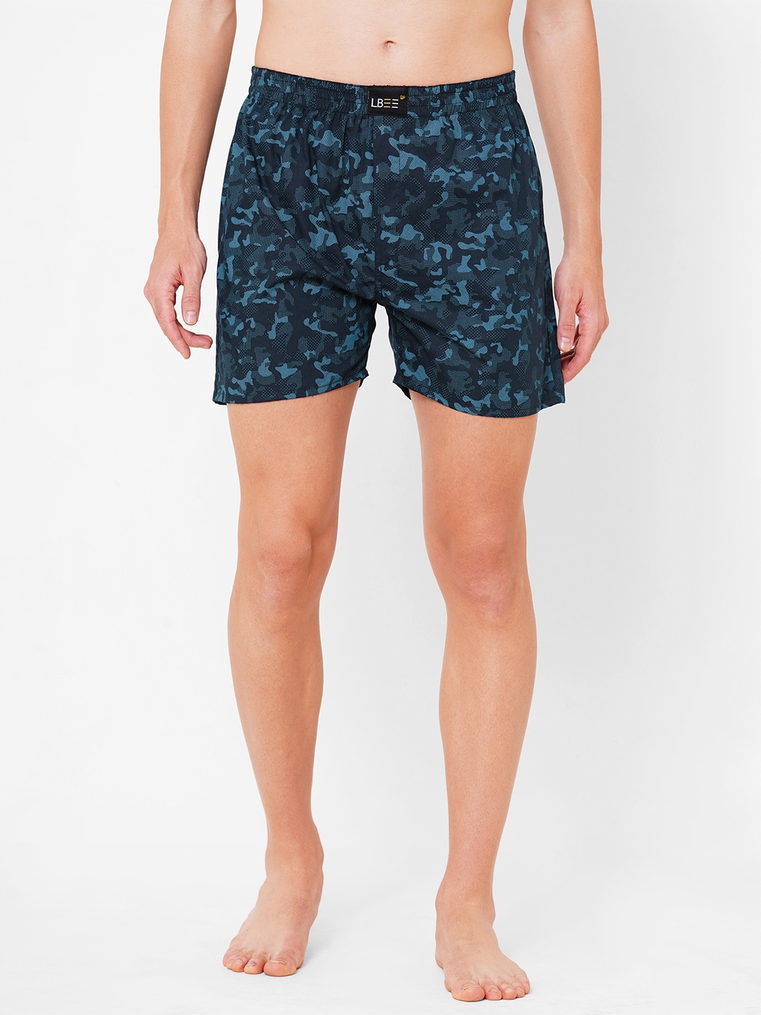 

LBEE Men Navy Blue Printed Anti Bacterial Pure Cotton Boxers MCLB00710CT_M-Navy