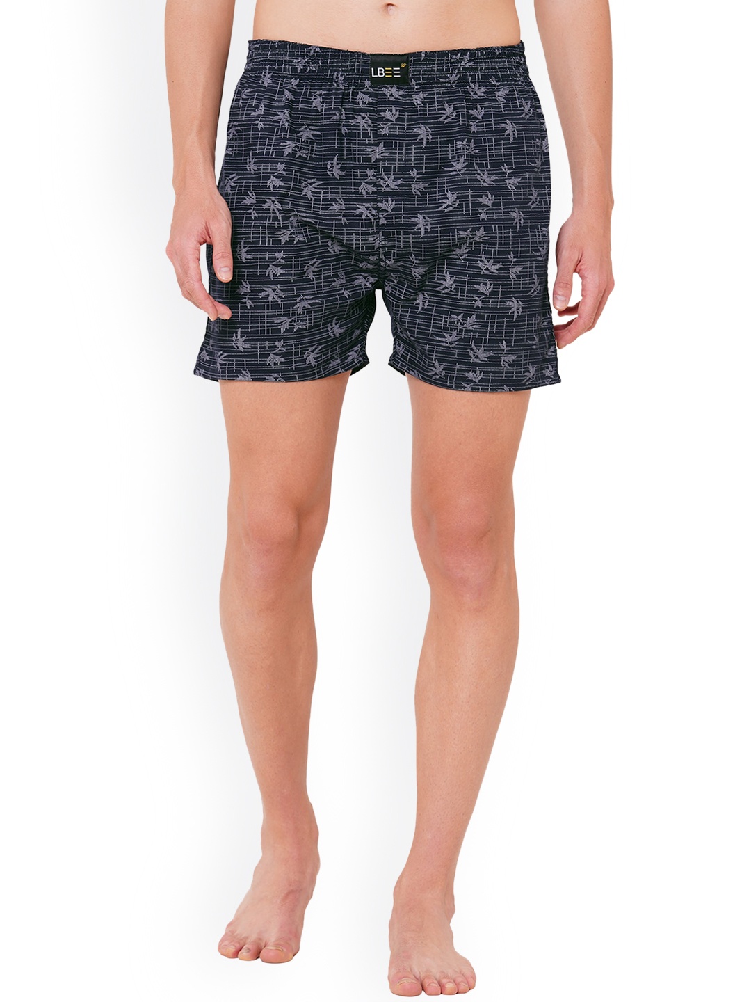 

LBEE Men Navy Blue & Grey Printed Anti Bacterial Pure Cotton Boxers MCLB00713CT_XXL